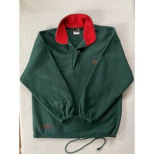 Vintage Descente Mens XL tagged Med Fleece Green Purdue Ski Club Quarter Zip‎